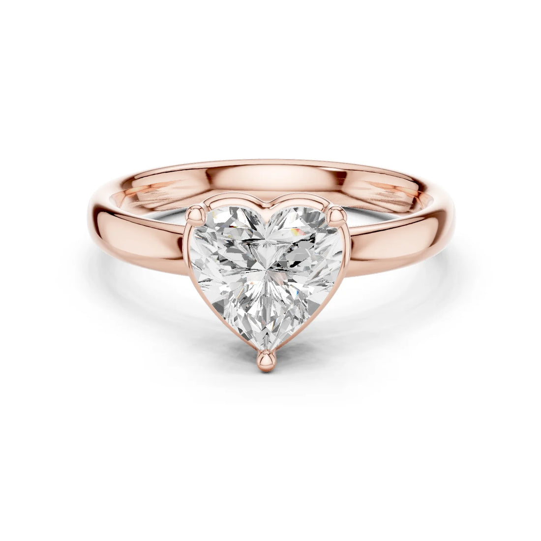 Heart Diamond Solitaire Engagement Ring