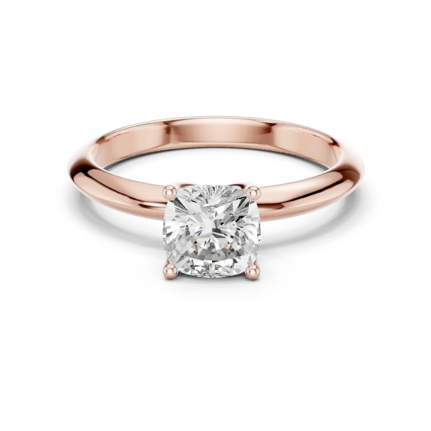 Cushion Cut Diamond Solitaire Engagement Ring