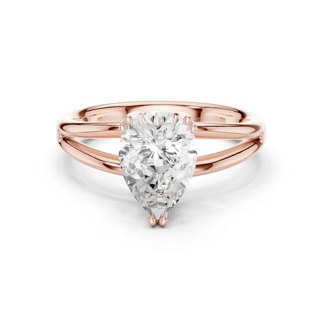 Pear Shape Diamond Solitaire Engagement Ring