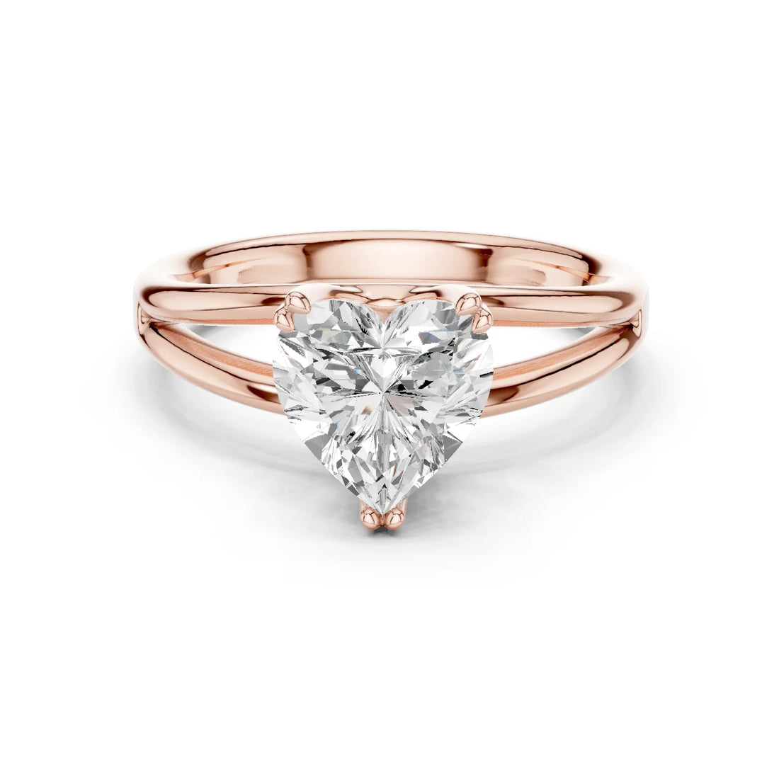 Heart Shape Diamond Solitaire Engagement Ring