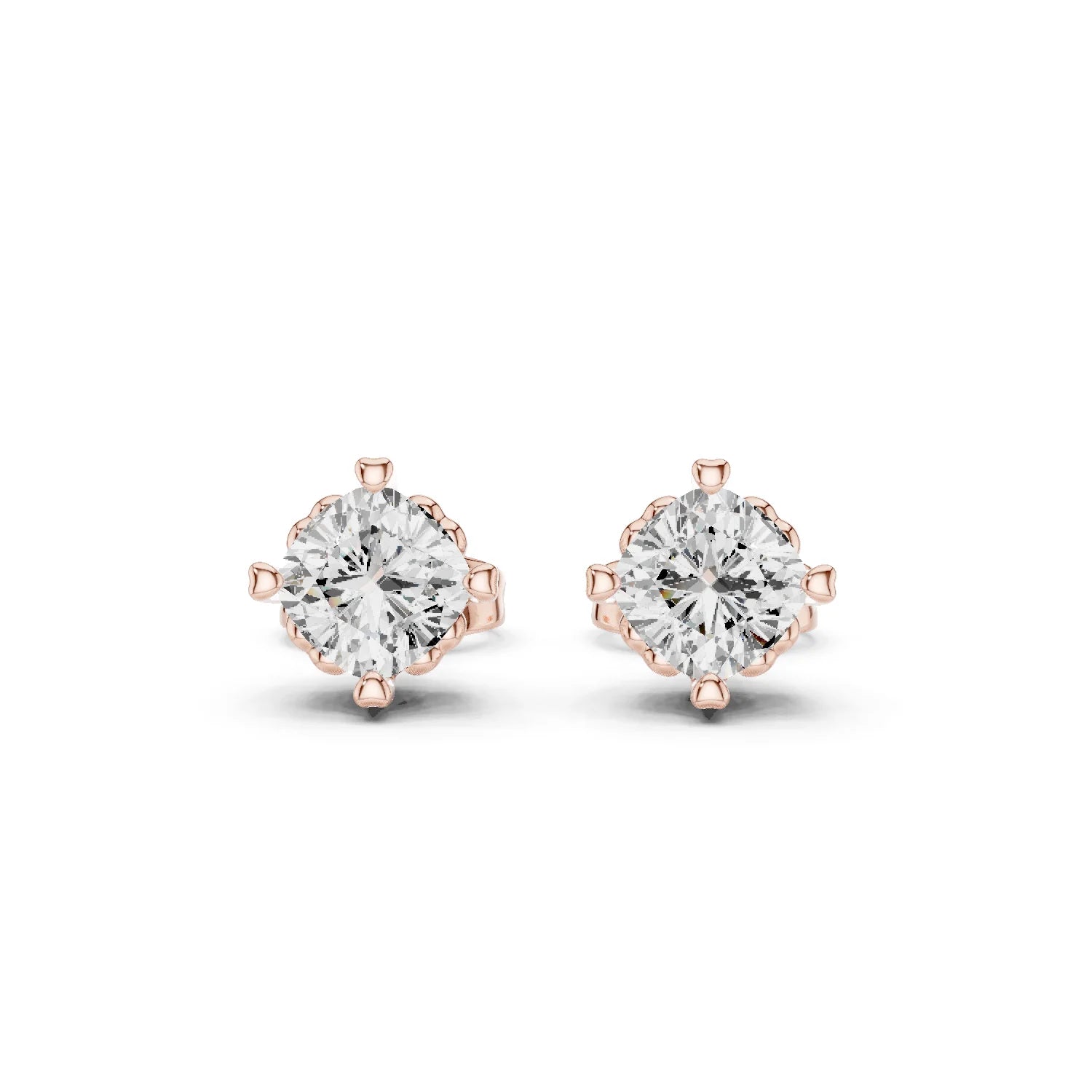 Classic Solitaire Round Diamond Stud Earrings