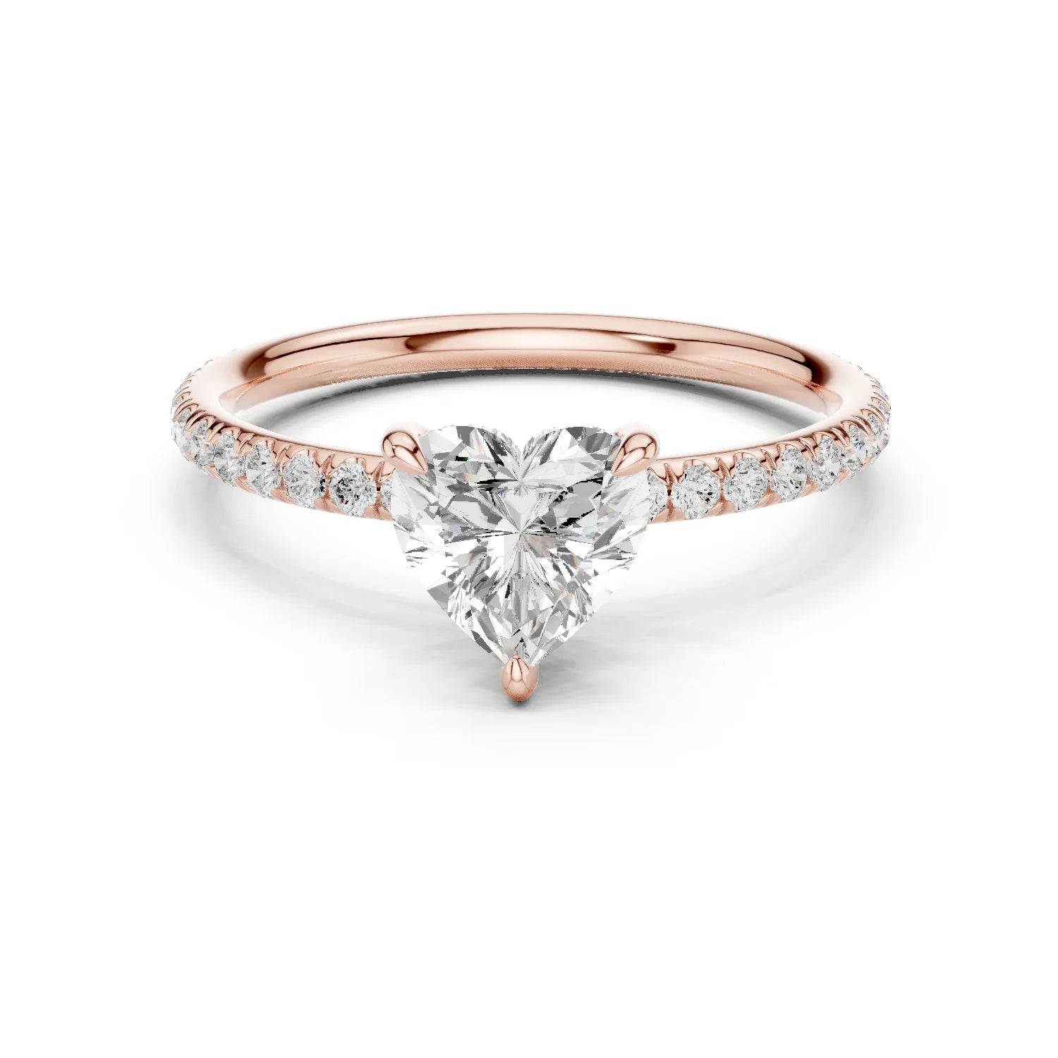 Heart Cut Diamond Pave Engagement Ring