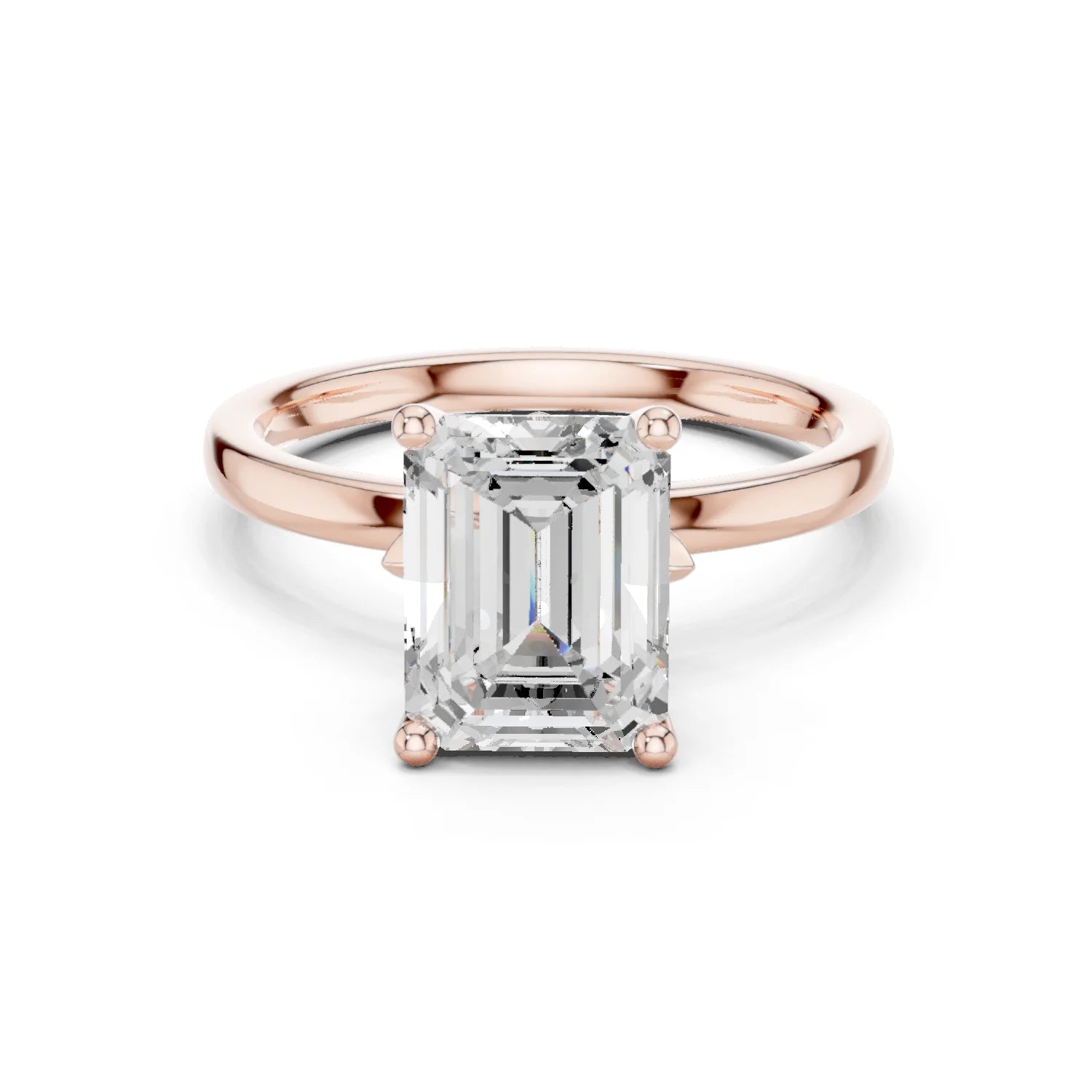 Emerald Cut Diamond Solitaire Engagement Ring