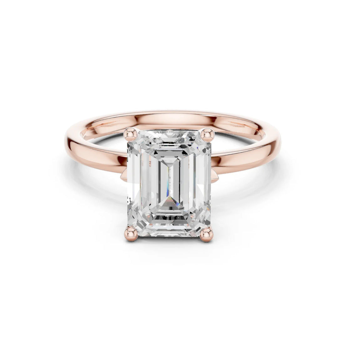 Emerald Cut Diamond Solitaire Engagement Ring