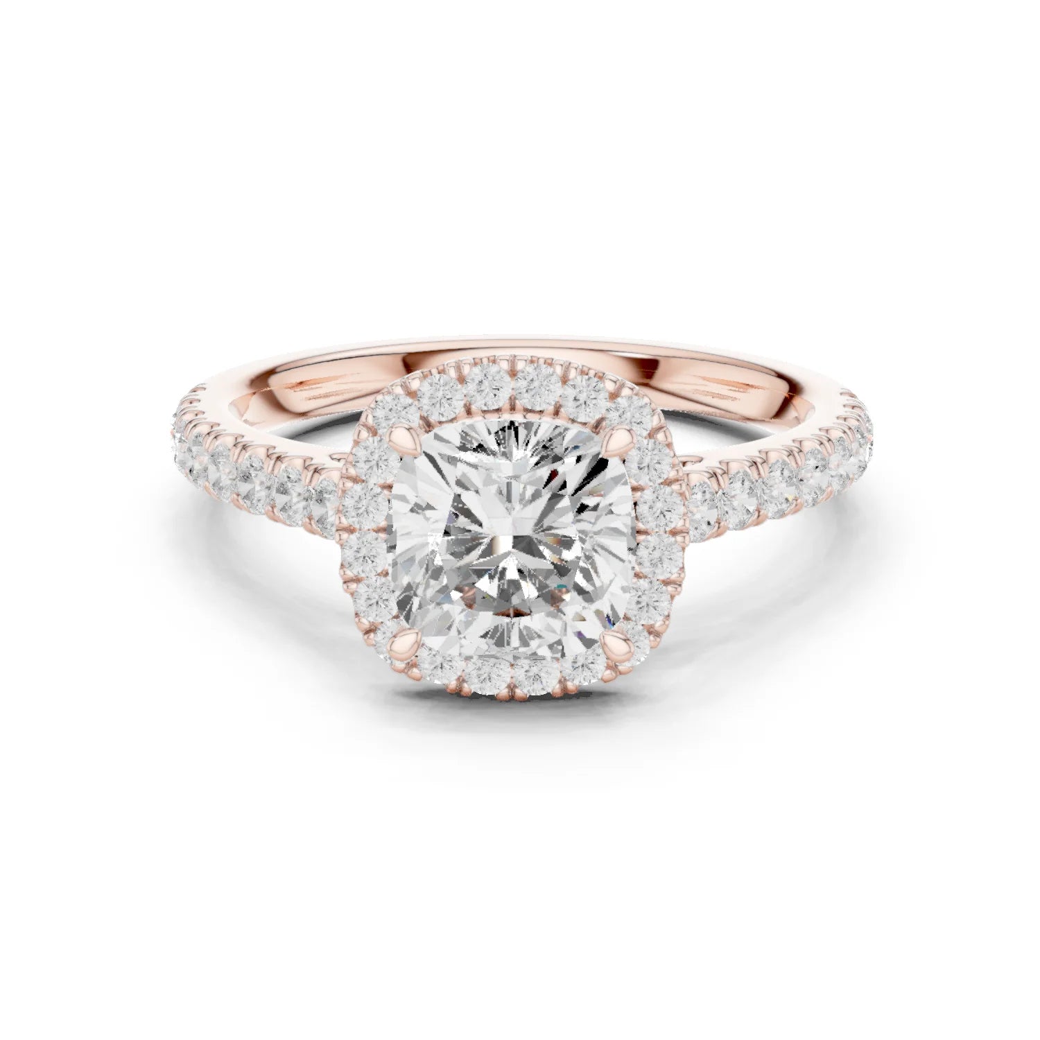 Cushion Shape Diamond Halo Engagement Ring