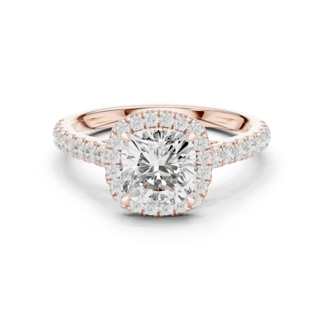 Cushion Shape Diamond Halo Engagement Ring