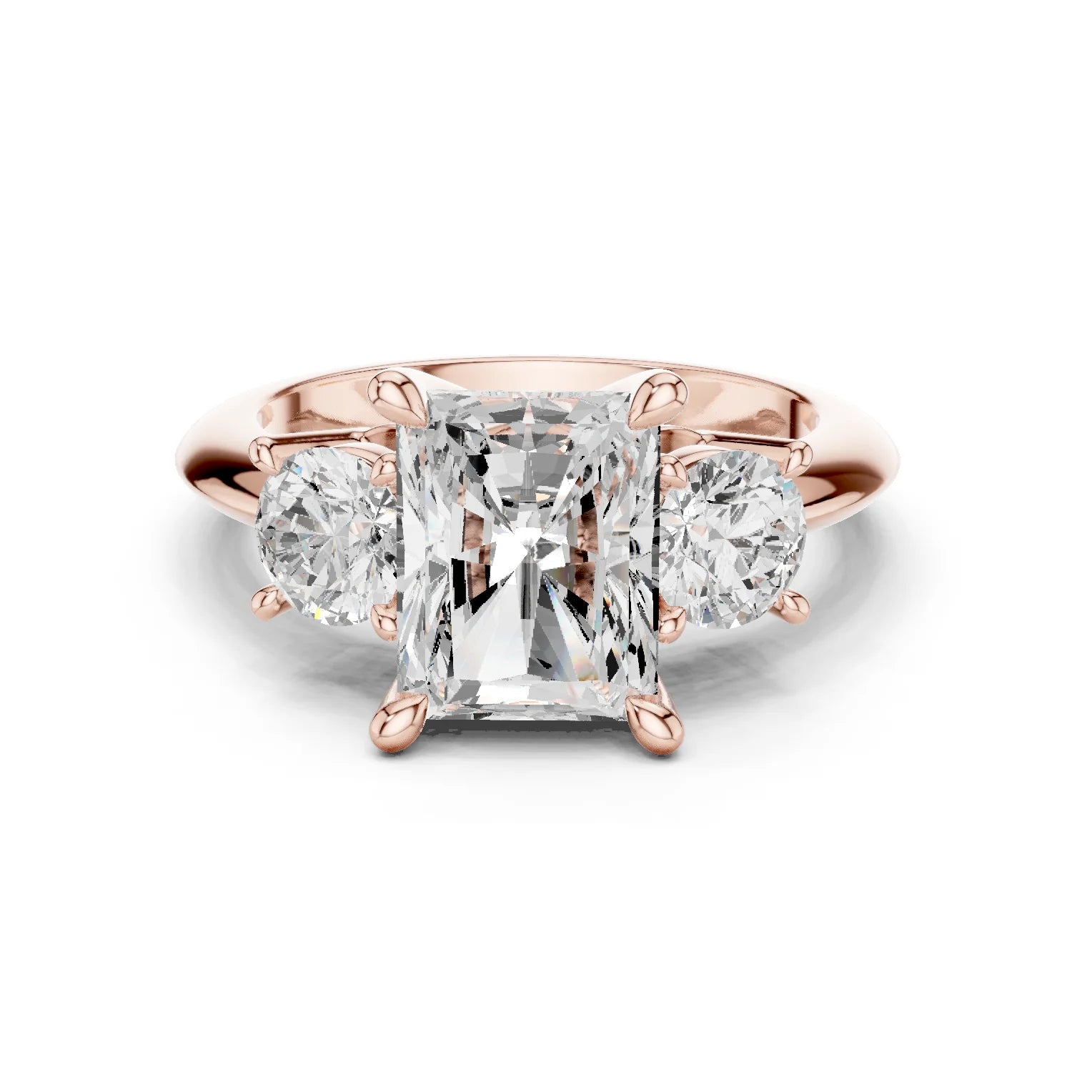 Radiant Cut Diamond Three-Stone Engagement Ring