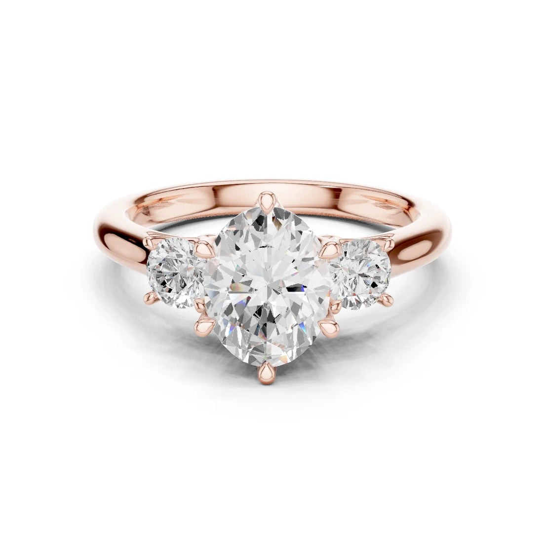 Oval Diamond Three-Stone Engagement Ring