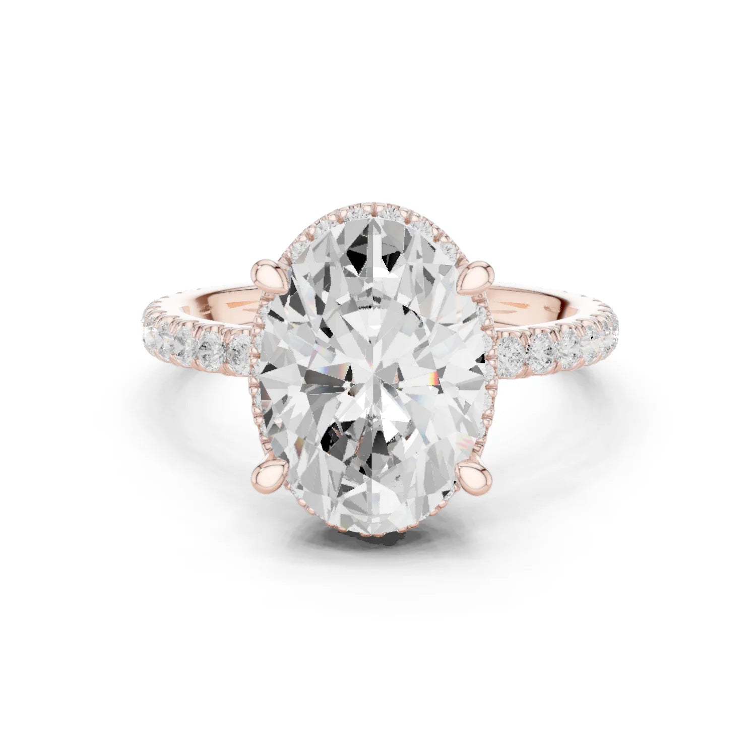 Oval Diamond Hidden Halo Engagement Ring