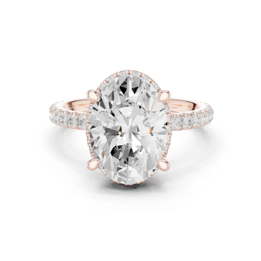 Oval Diamond Hidden Halo Engagement Ring