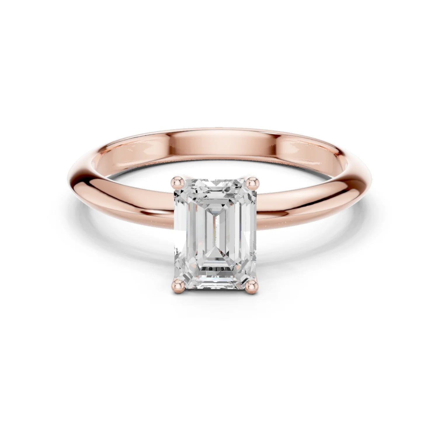 Emerald Cut Diamond Solitaire Engagement Ring