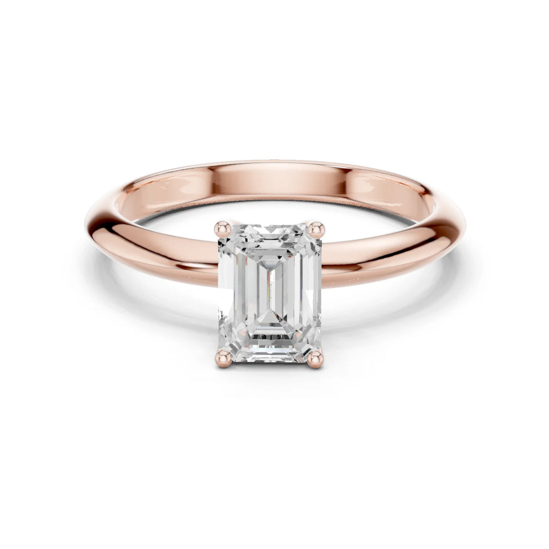 Emerald Cut Diamond Solitaire Engagement Ring
