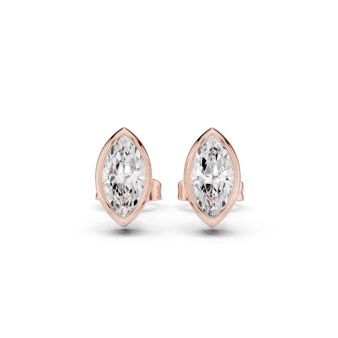Astra Marquise Bezel Diamond Stud Earrings