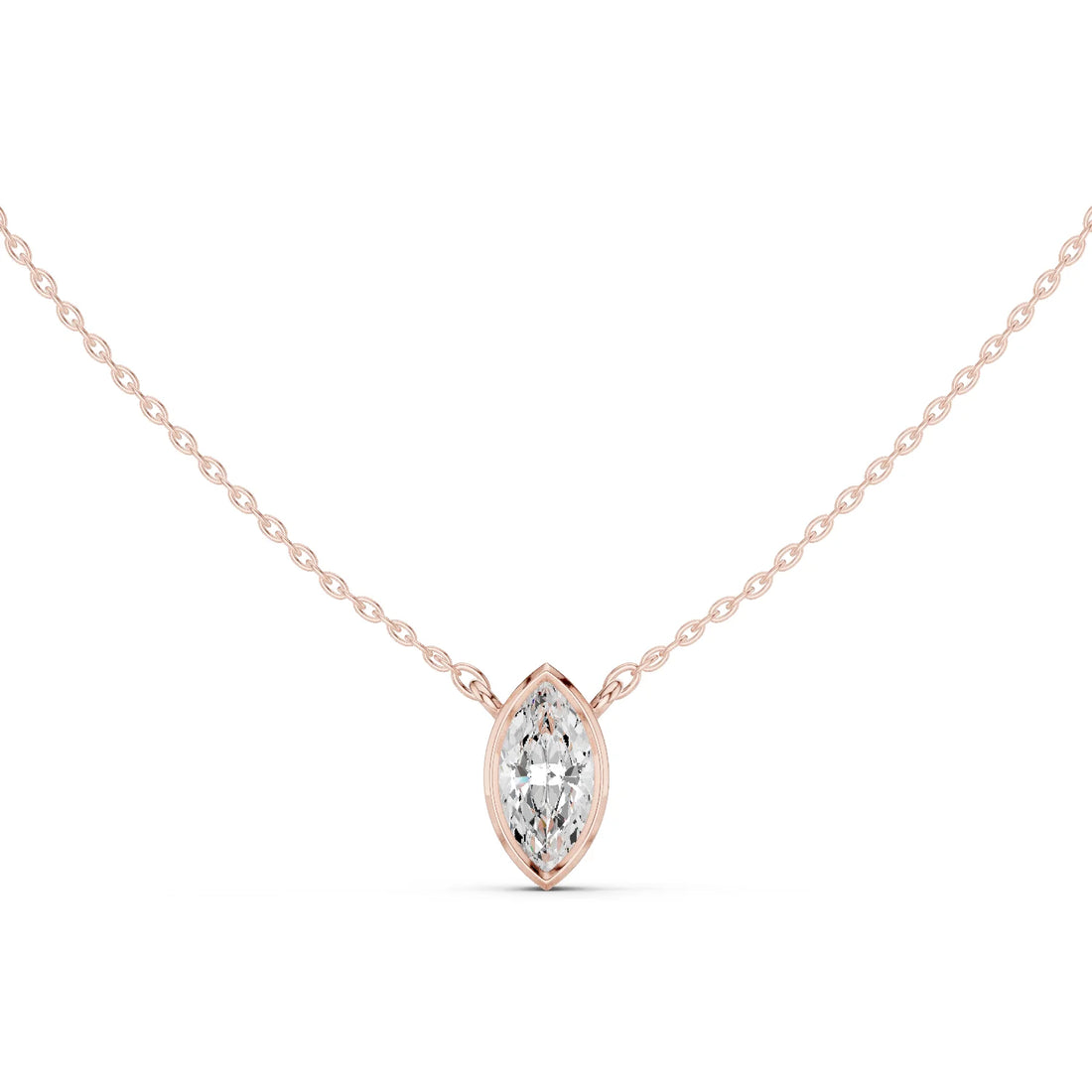Marquisa Marquise Bezel Solitaire Diamond Pendant