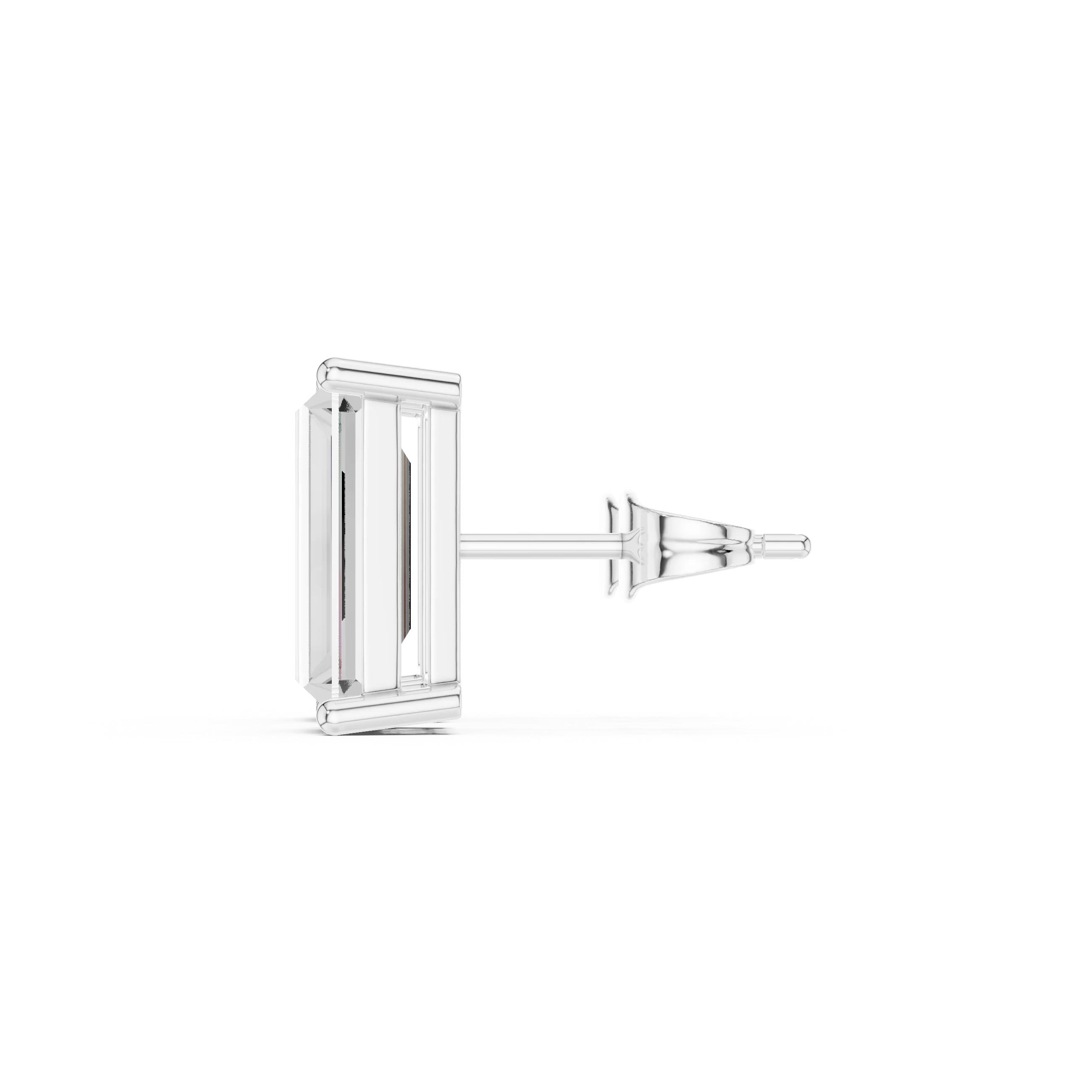 Emerald Cut Solitaire Diamond Stud Earrings