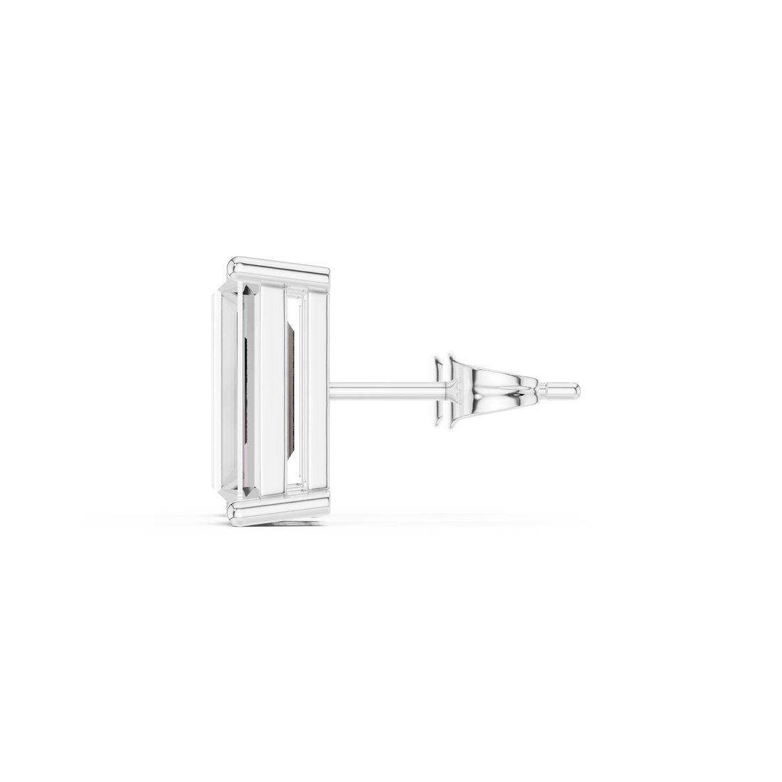Emerald Cut Solitaire Diamond Stud Earrings