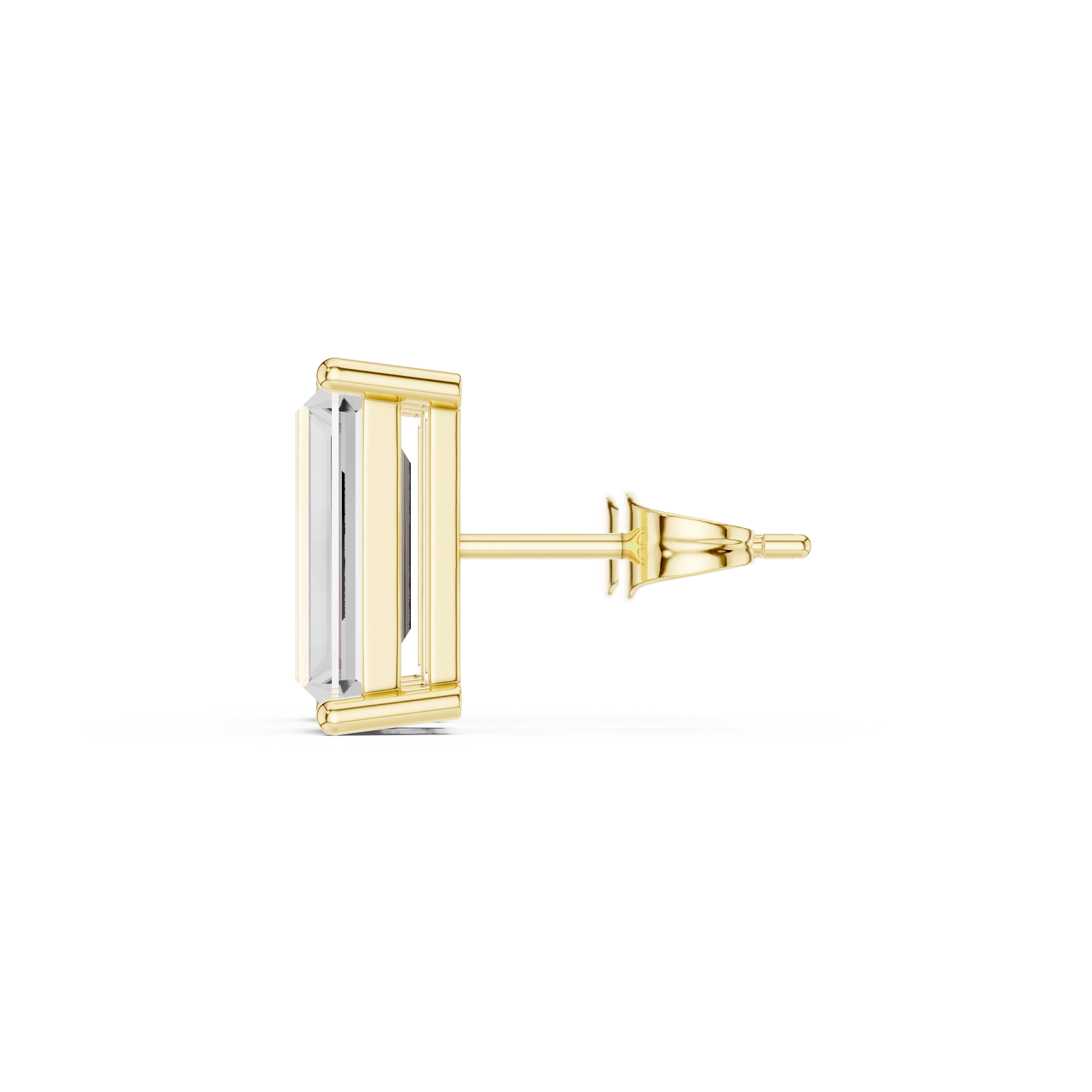 Emerald Cut Solitaire Diamond Stud Earrings
