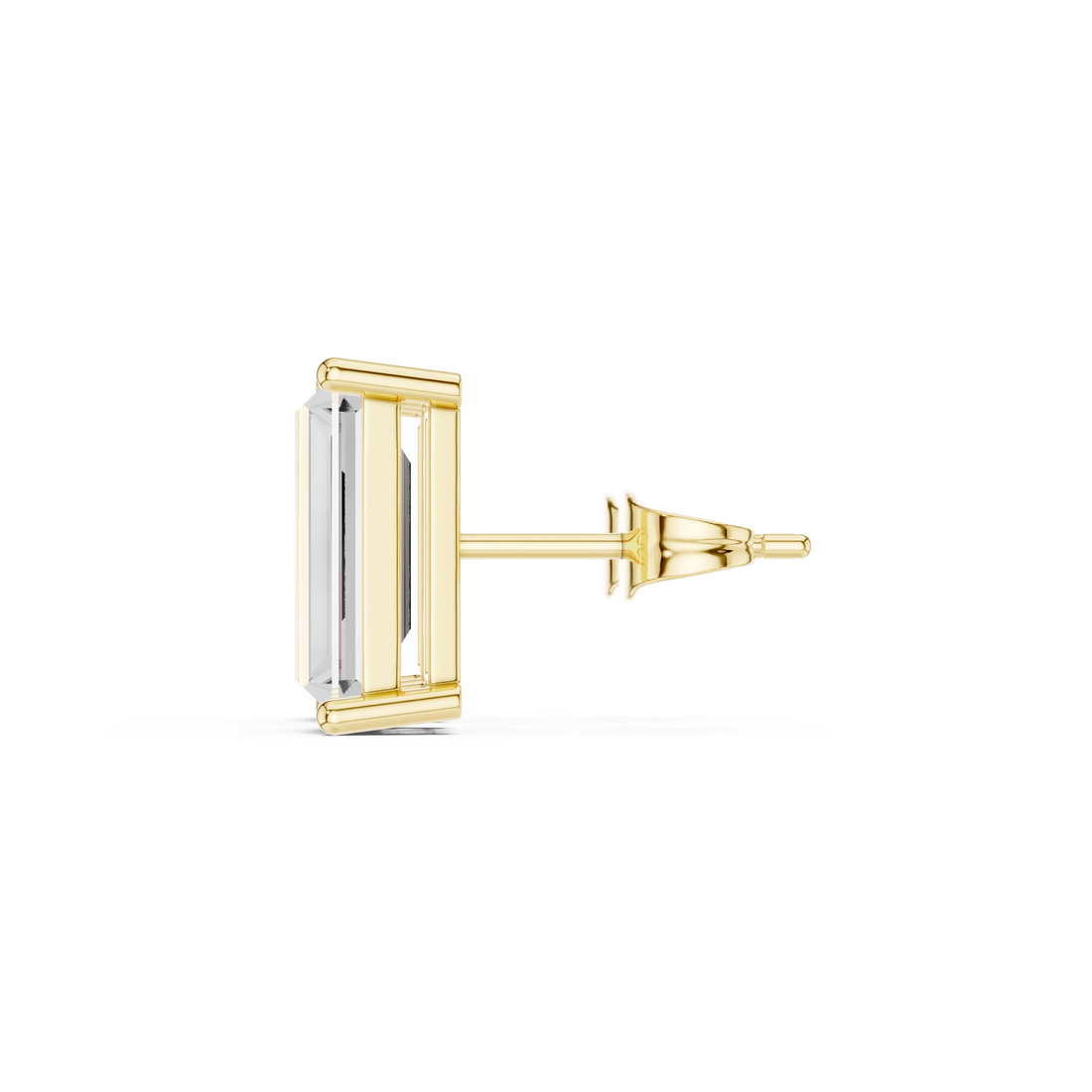 Emerald Cut Solitaire Diamond Stud Earrings
