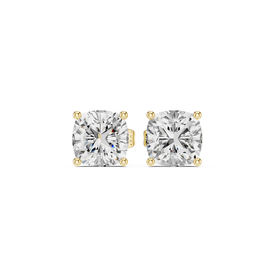 Cushion Cut Solitaire Diamond Stud Earrings