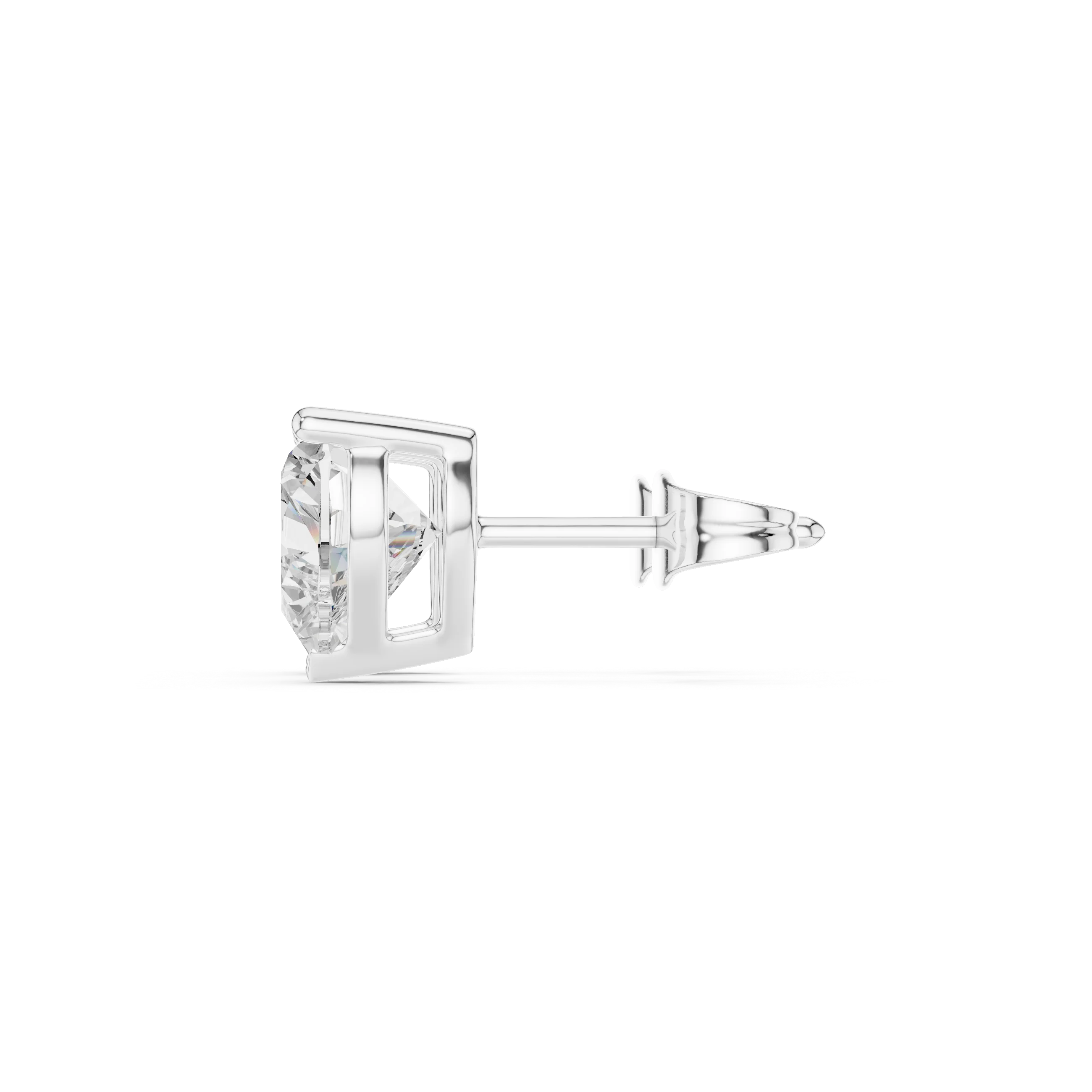 Heart Cut Solitaire Diamond Stud Earrings