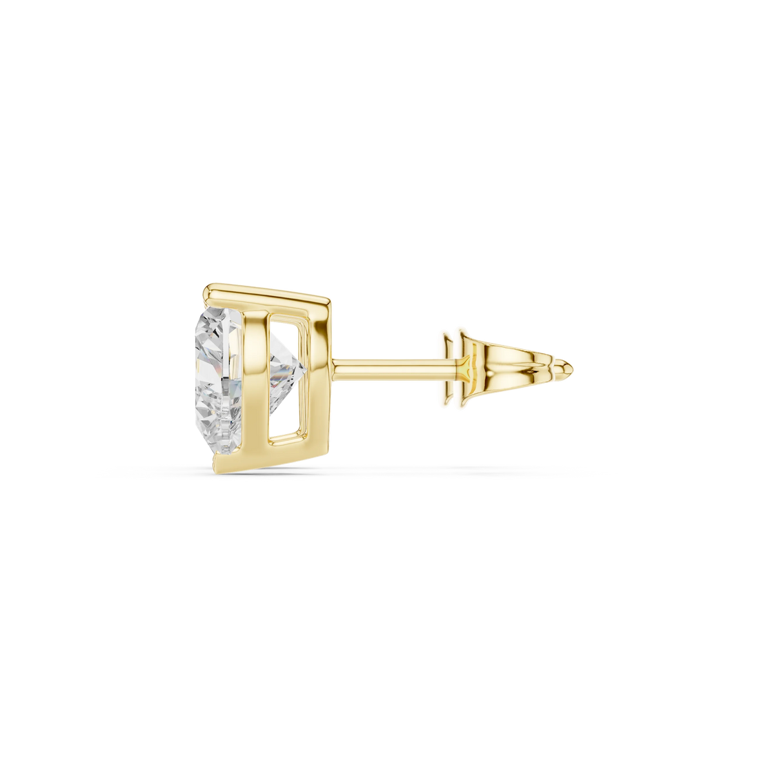 Heart Cut Solitaire Diamond Stud Earrings