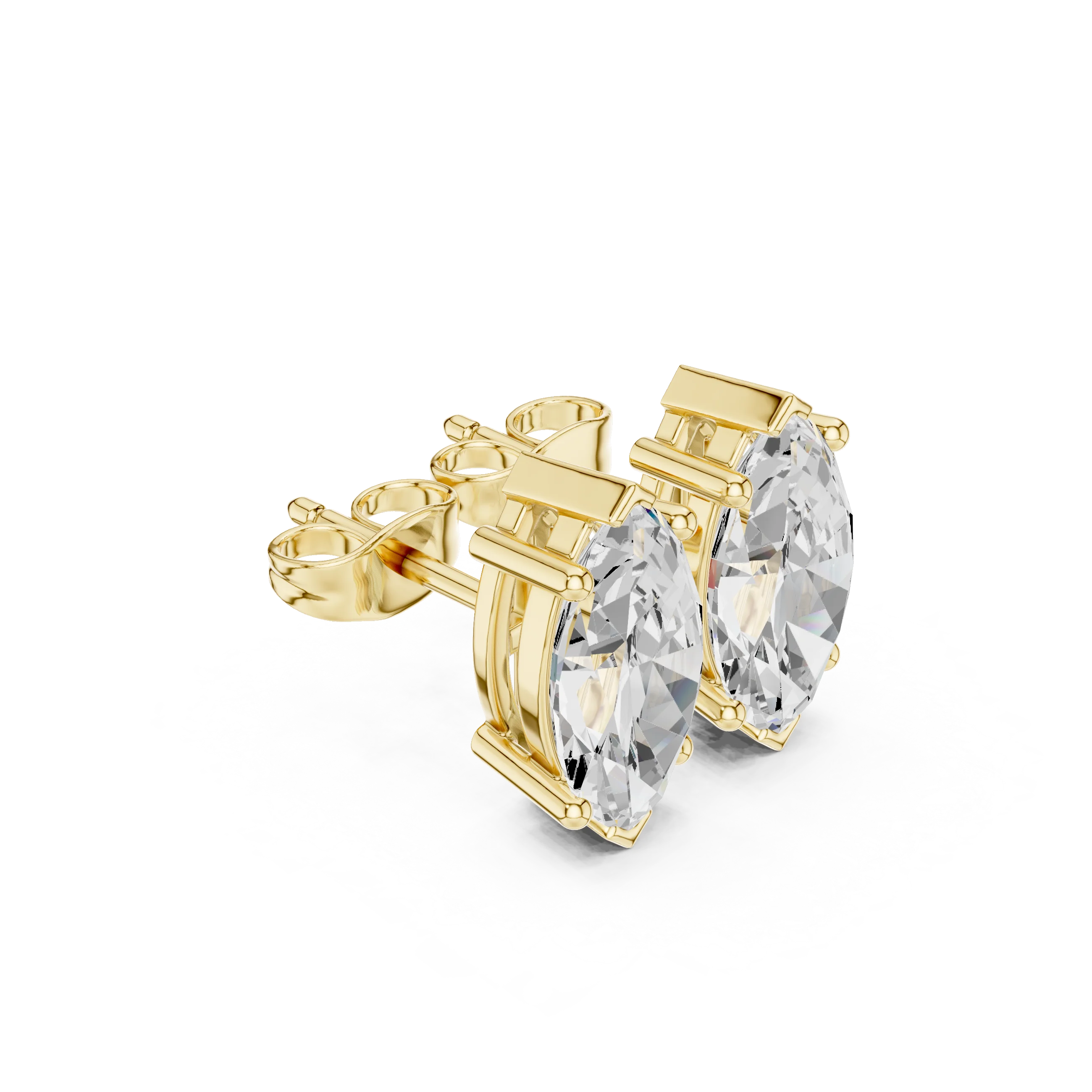 Marquise Cut Solitaire Diamond Stud Earrings