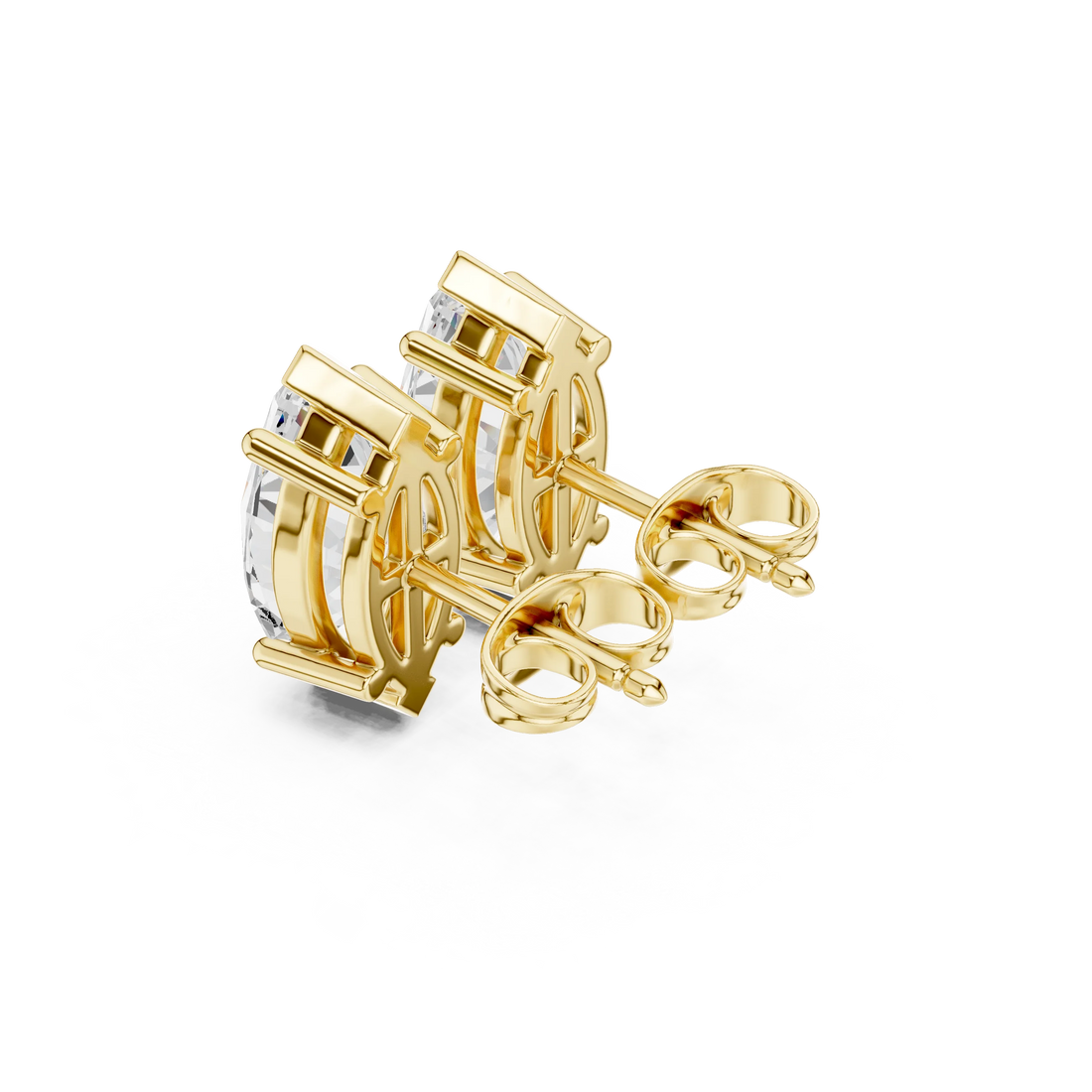 Marquise Cut Solitaire Diamond Stud Earrings