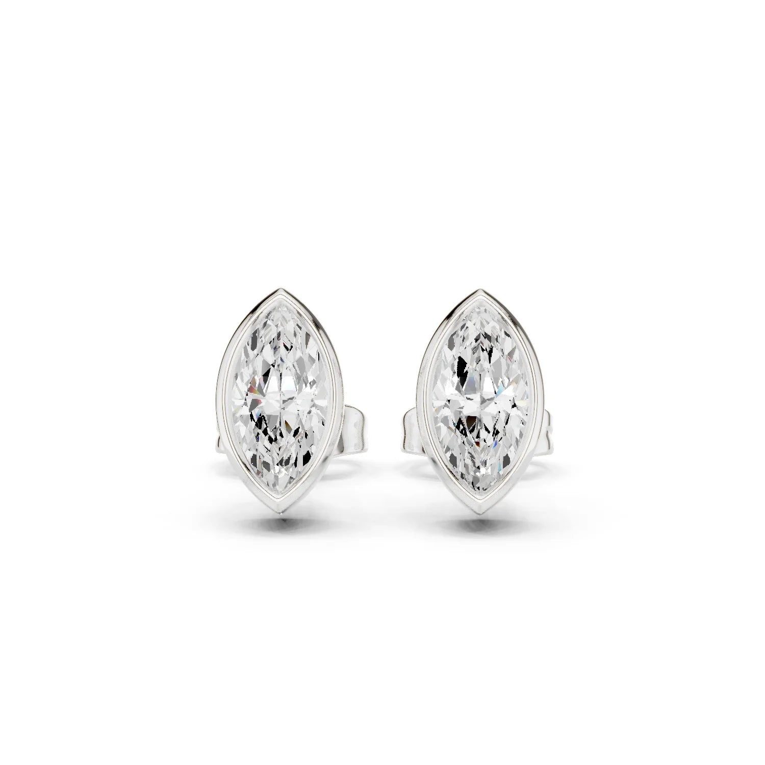 Astra Marquise Bezel Diamond Stud Earrings
