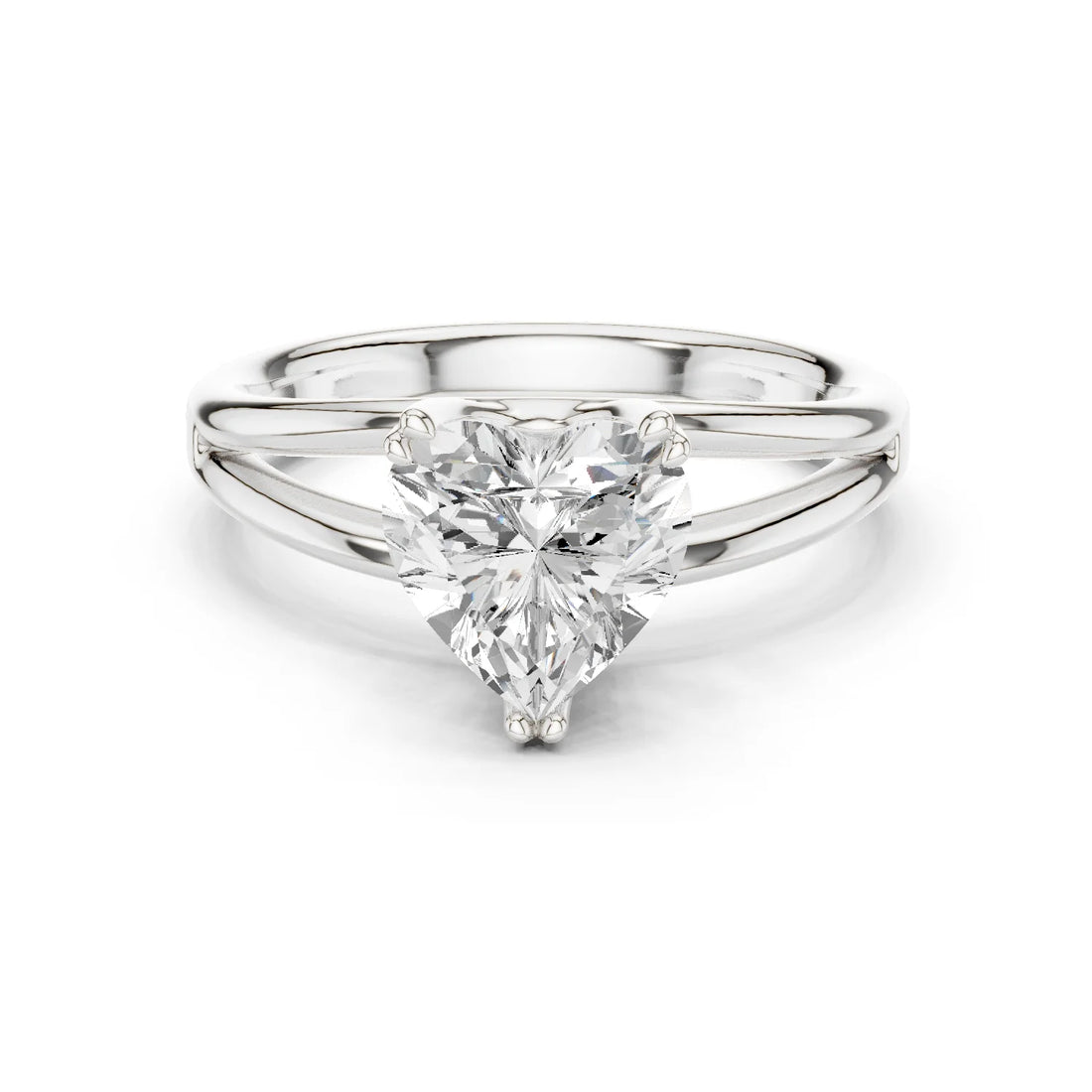 Heart Shape Diamond Solitaire Engagement Ring