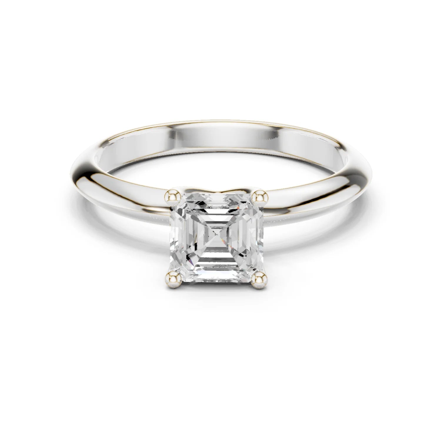 Asscher Cut Diamond Solitaire Engagement Ring