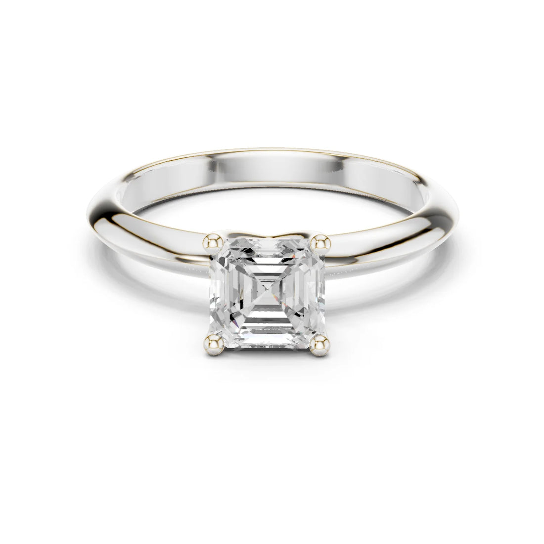 Asscher Cut Diamond Solitaire Engagement Ring