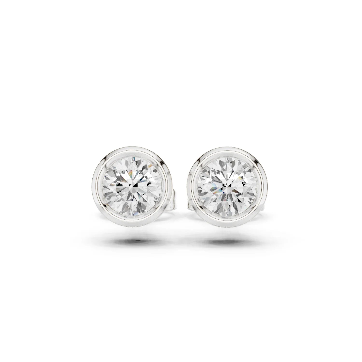 Aurelia Round Bezel Diamond Stud Earrings