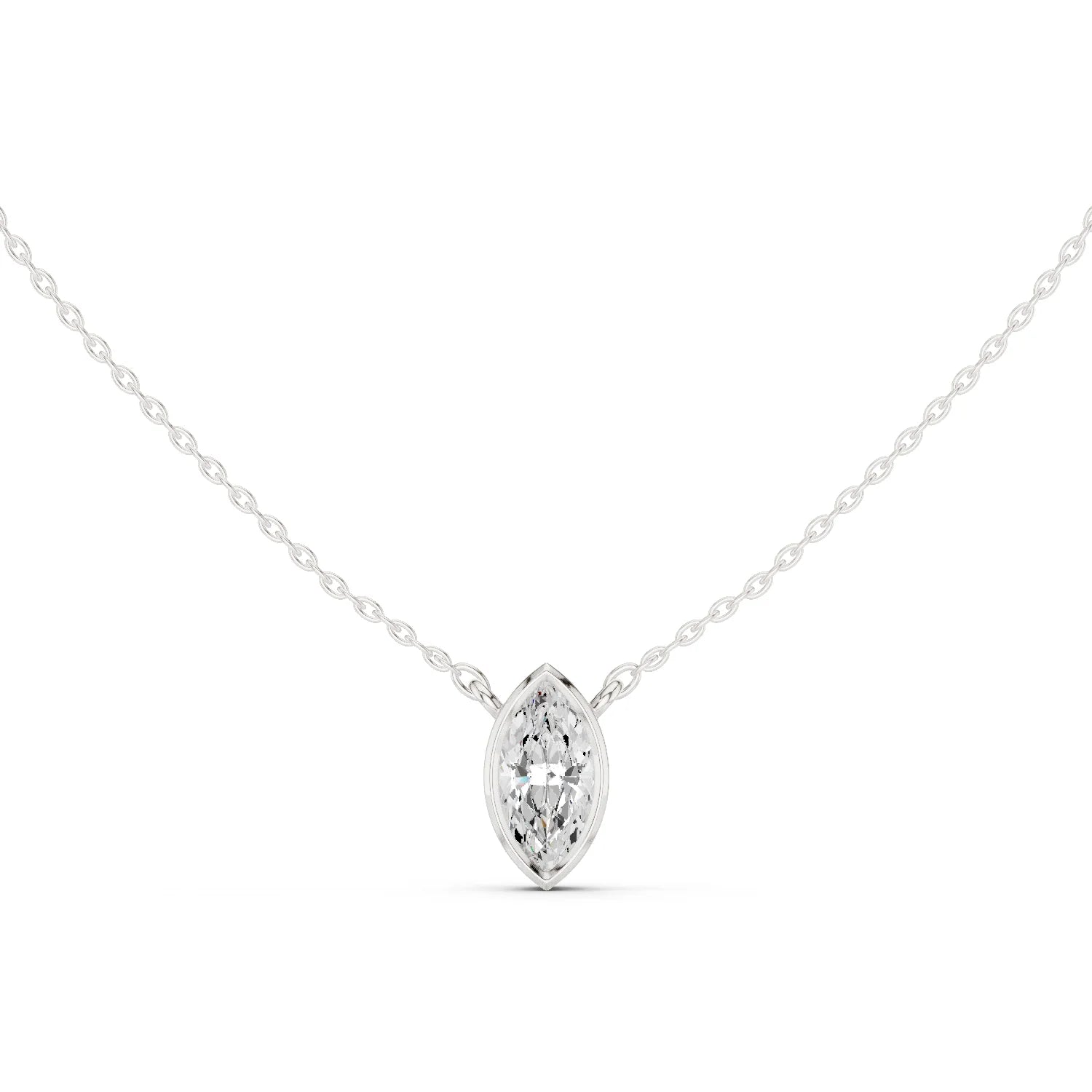 Marquisa Marquise Bezel Solitaire Diamond Pendant