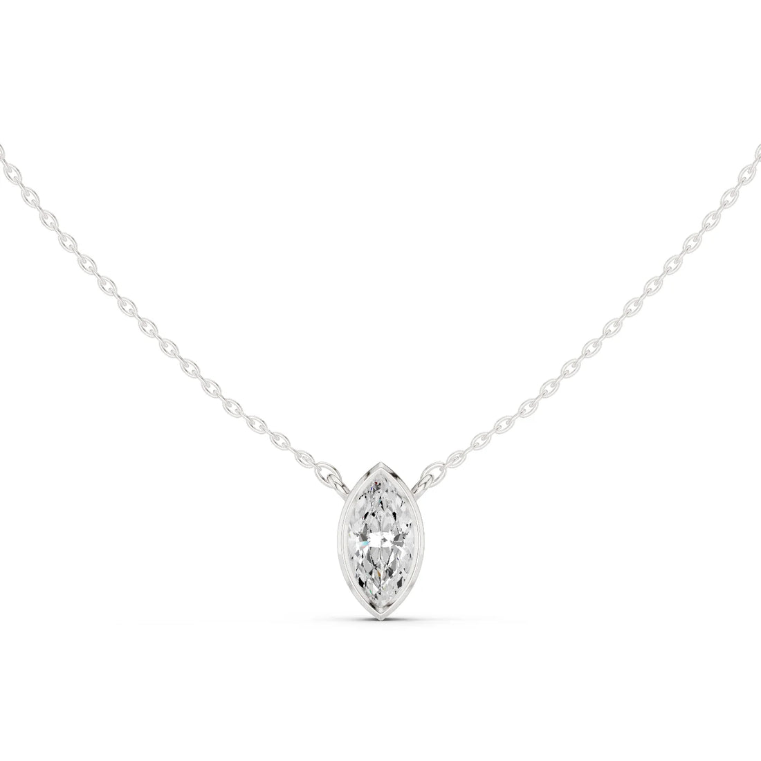 Marquisa Marquise Bezel Solitaire Diamond Pendant