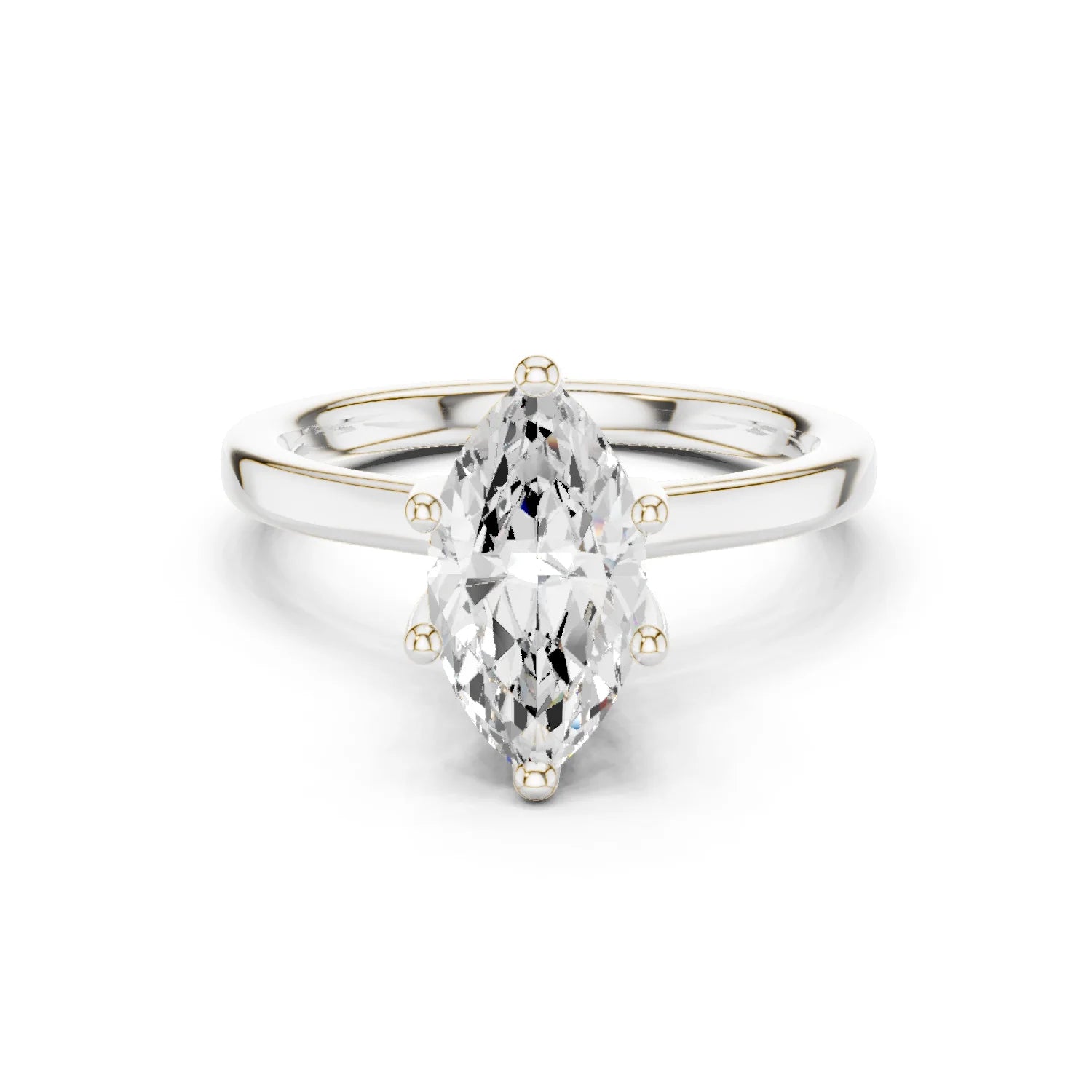 Marquise Shape Diamond Hidden Halo Engagement Ring