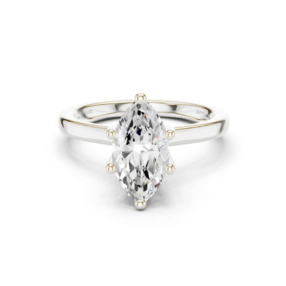 Marquise Shape Diamond Hidden Halo Engagement Ring
