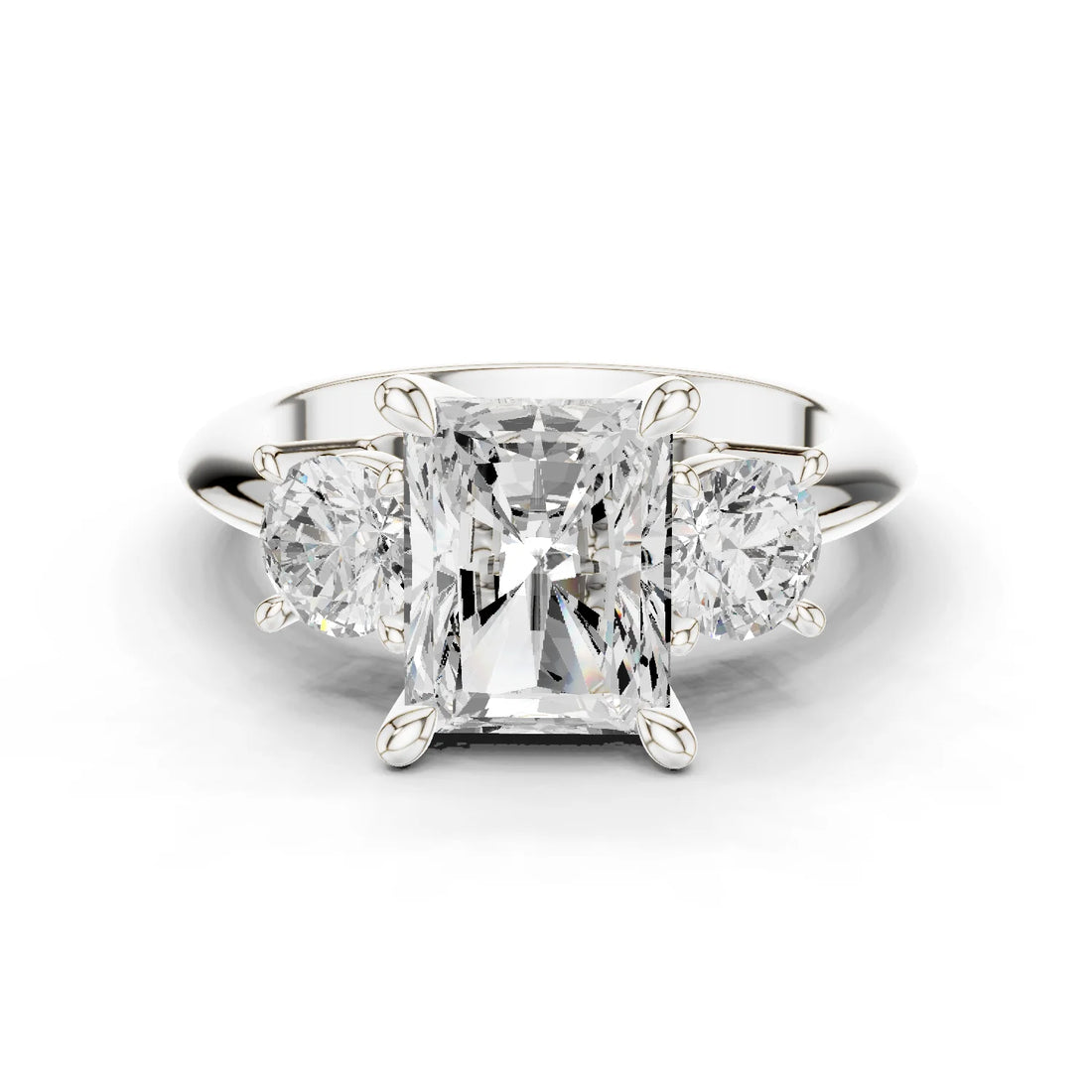 Radiant Cut Diamond Three-Stone Engagement Ring