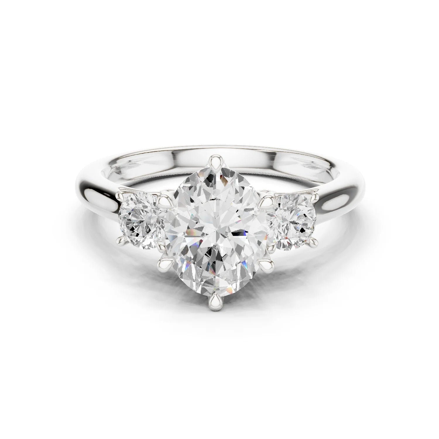 Oval Diamond Three-Stone Engagement Ring