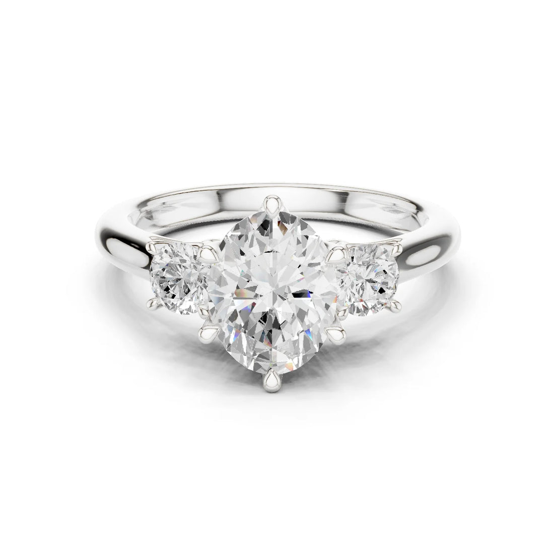 Oval Diamond Three-Stone Engagement Ring