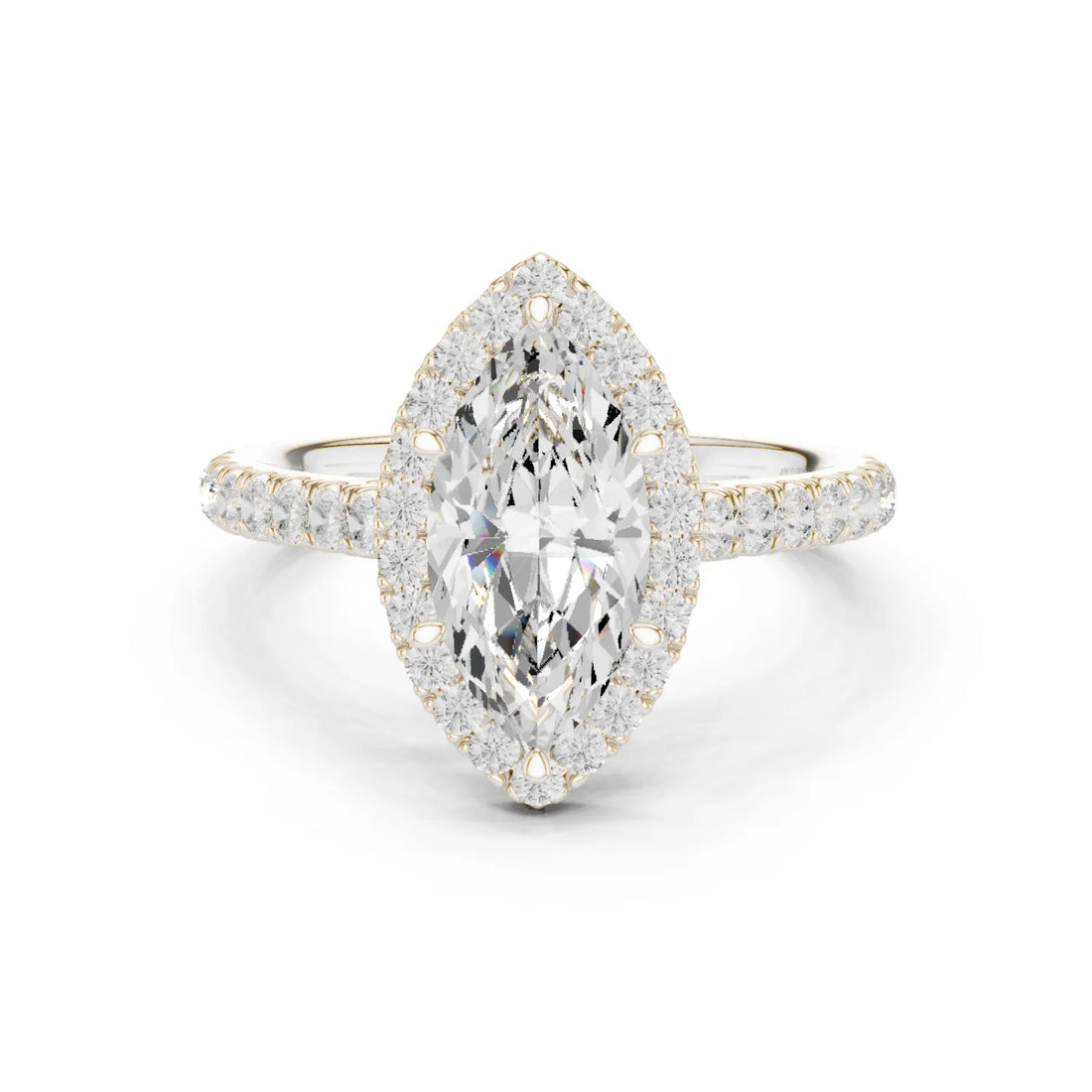 Marquise Shape Diamond Halo Engagement Ring