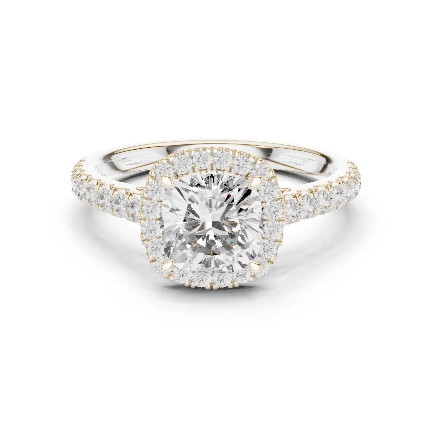 Cushion Shape Diamond Halo Engagement Ring