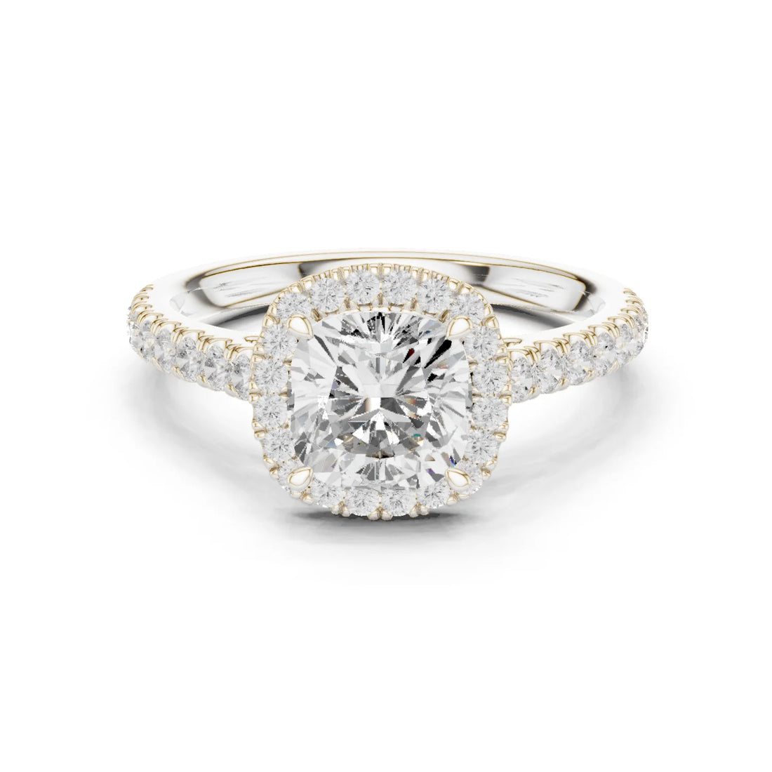 Cushion Shape Diamond Halo Engagement Ring