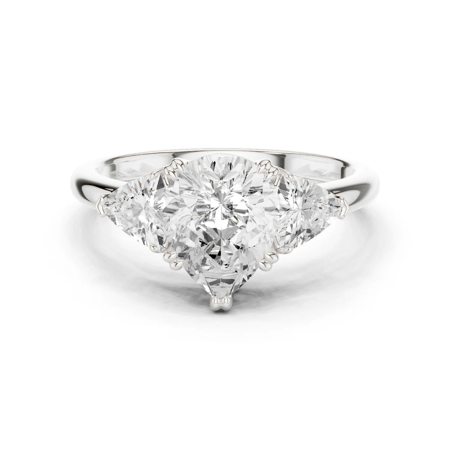 Pear Cut Diamond Three Stone Engagement Ring