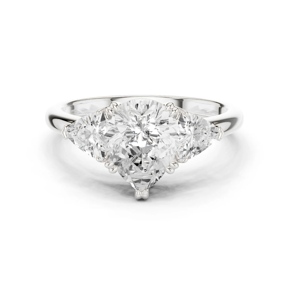 Pear Cut Diamond Three Stone Engagement Ring