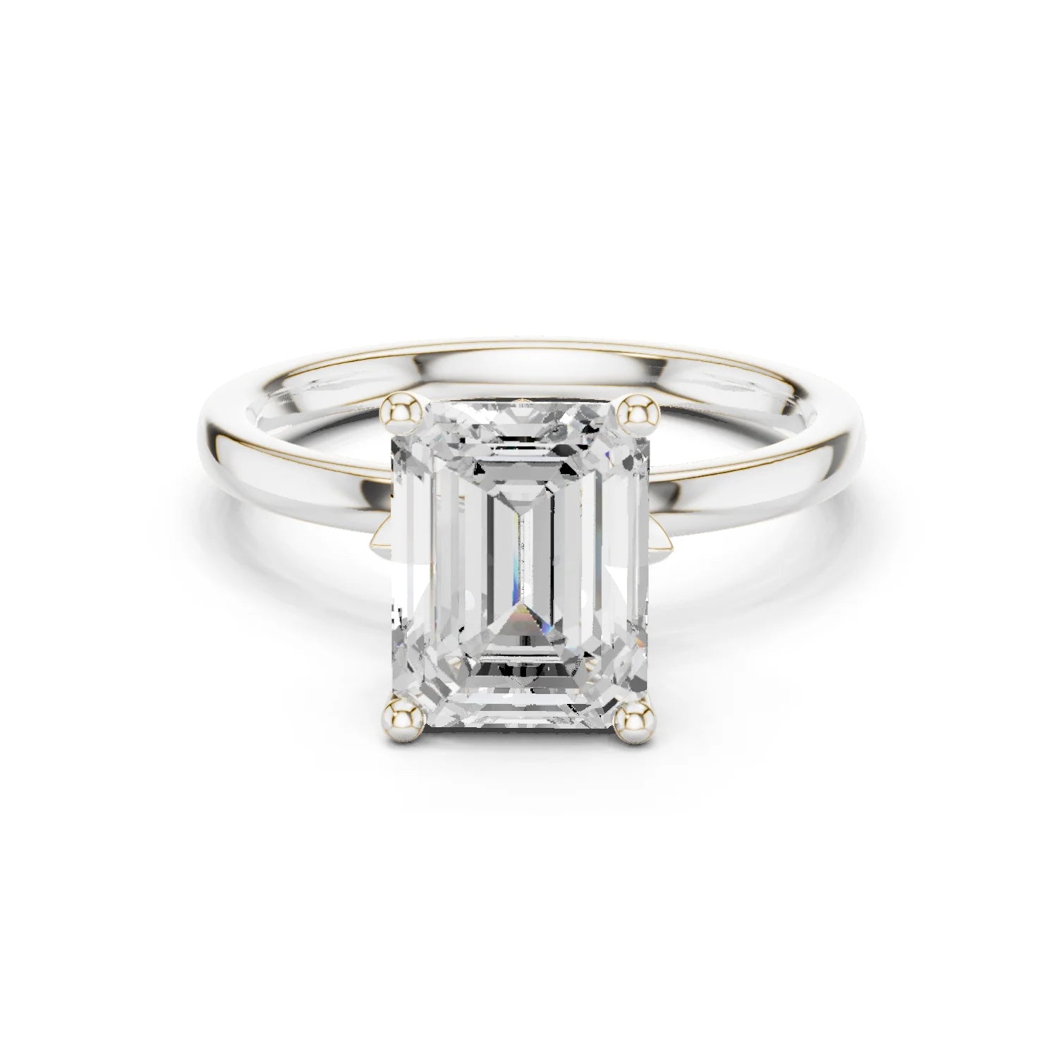 Emerald Cut Diamond Solitaire Engagement Ring