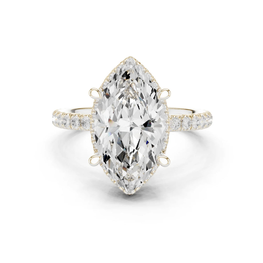 Marquise Diamond Hidden Halo Engagement Ring