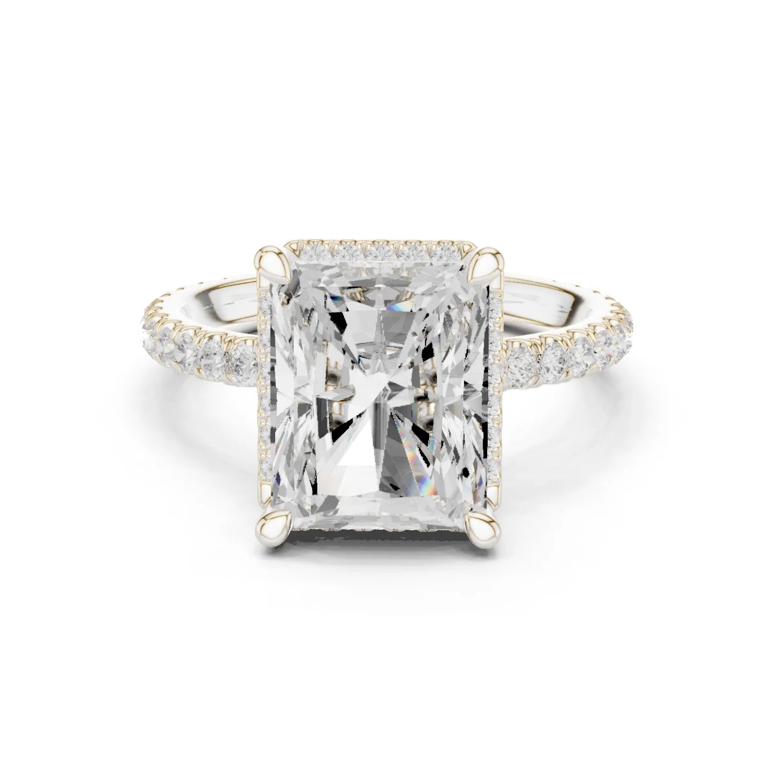 Radiant Diamond Hidden Halo Engagement Ring