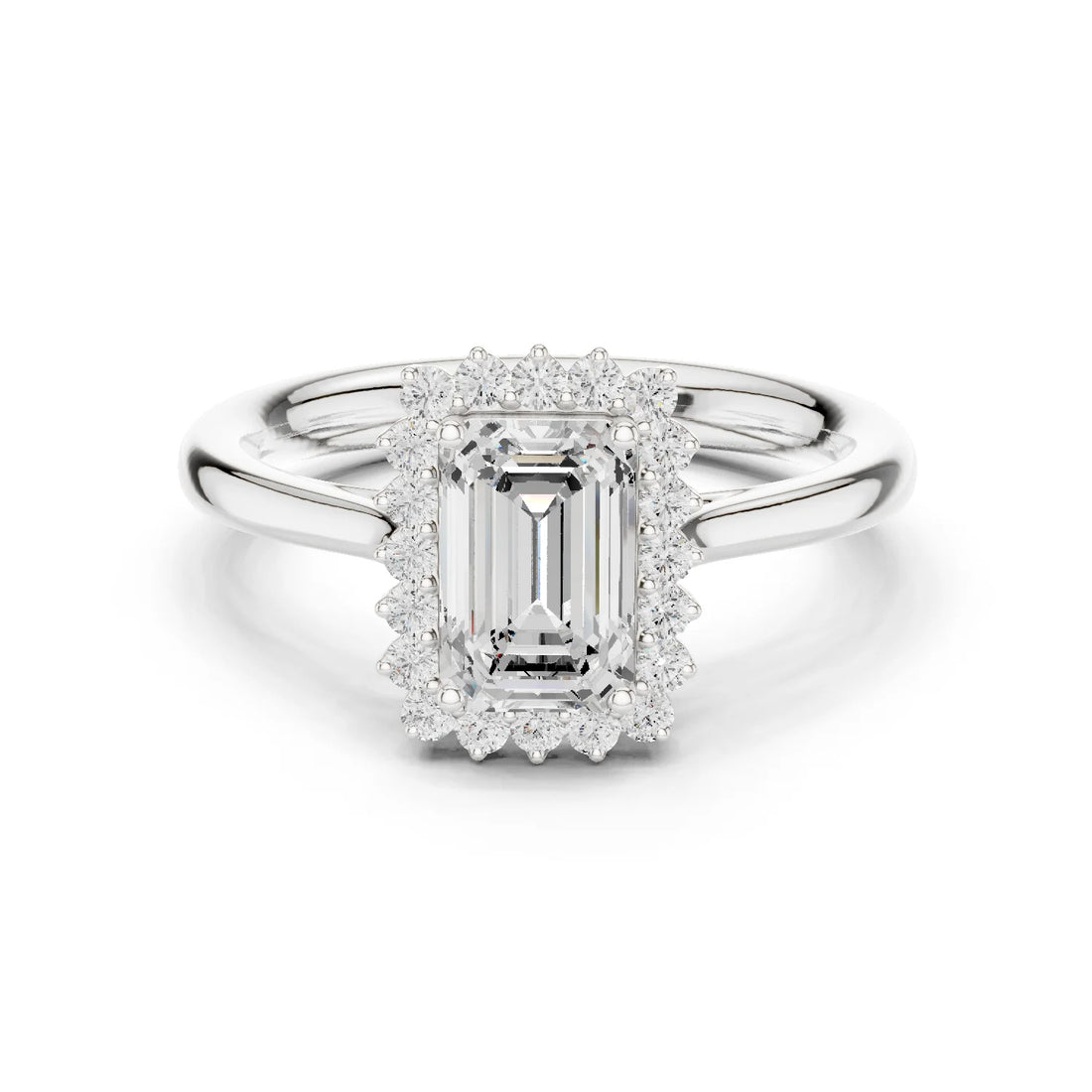 Emerald Halo Diamond Engagement Ring