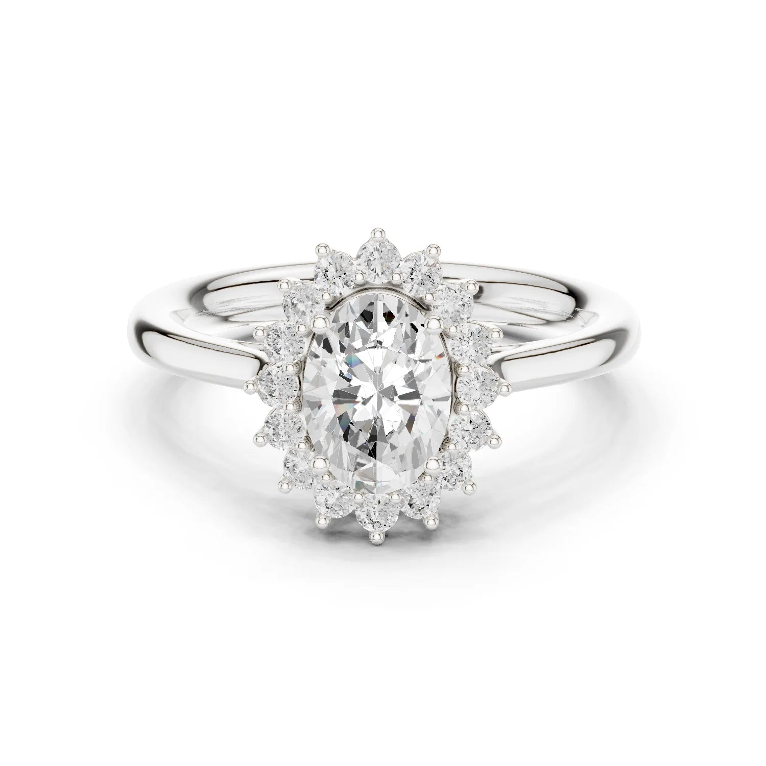Oval Halo Diamond Engagement Ring