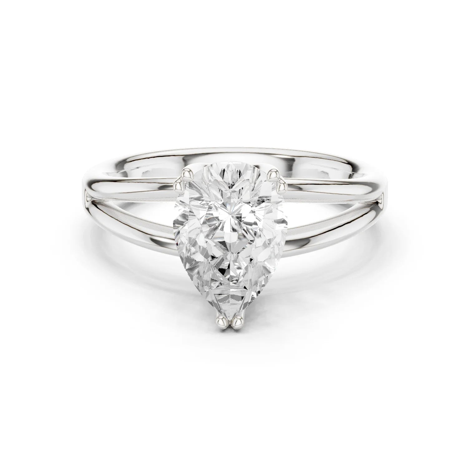 Pear Shape Diamond Solitaire Engagement Ring